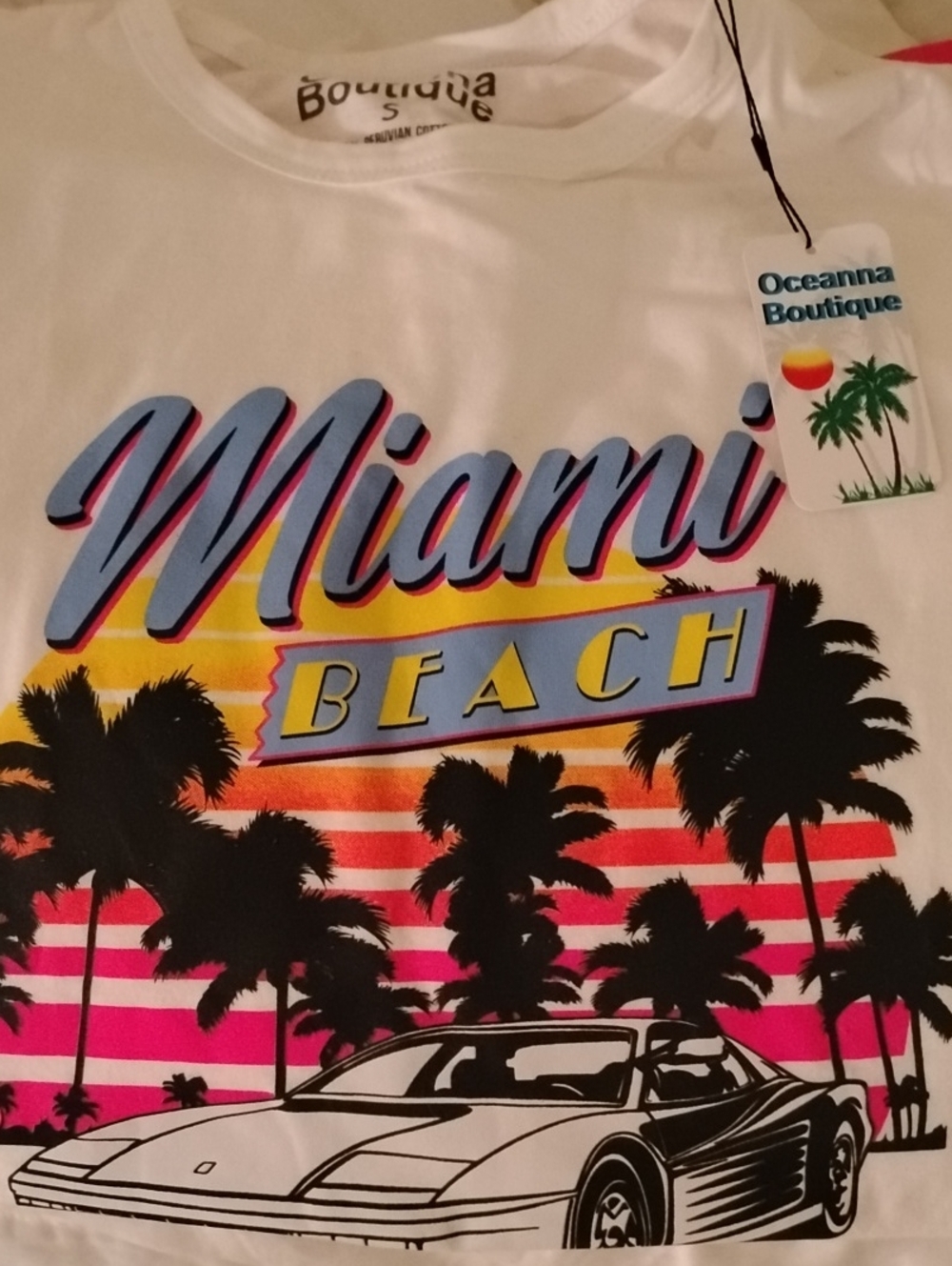 Miami Beach Graphic Tee - White